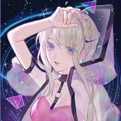 梦幻冰粉色星空少女头像