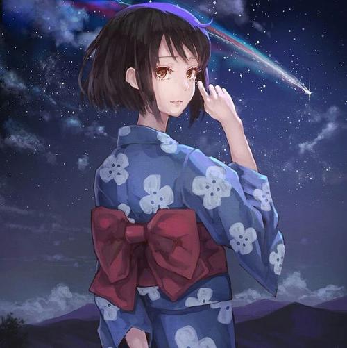 梦幻冰粉色星空少女头像