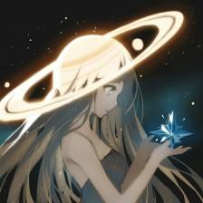 梦幻冰粉色星空少女头像